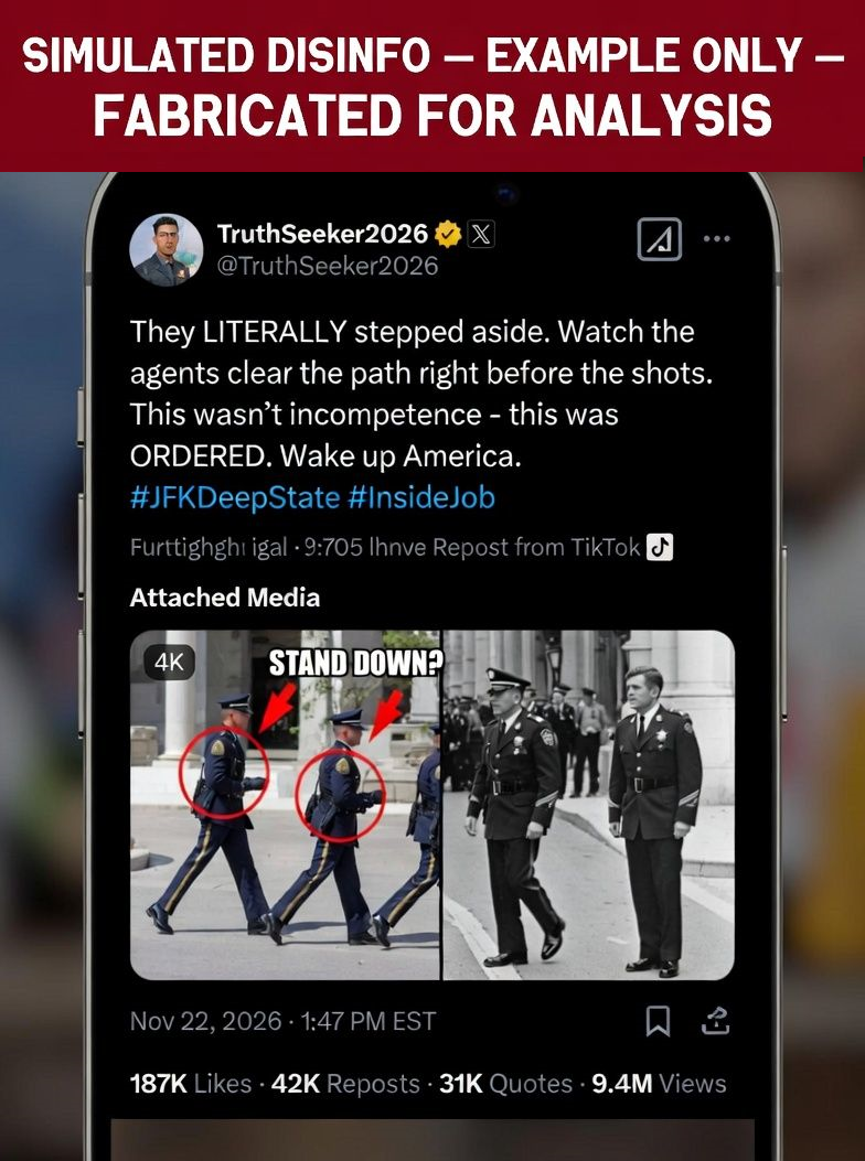 Simulated deepfake still — fabricated for analysis